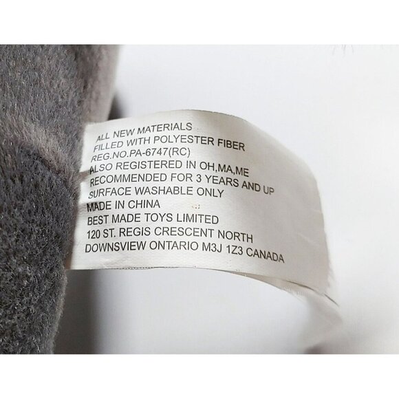 Best Made Toys Vintage Rhinoceros Plush Rhino Stuffed Animal Gray Realistic - Picture 4 of 4